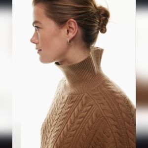 NWT Aritzia Babaton Merino Wool Turtleneck Cable Sweater